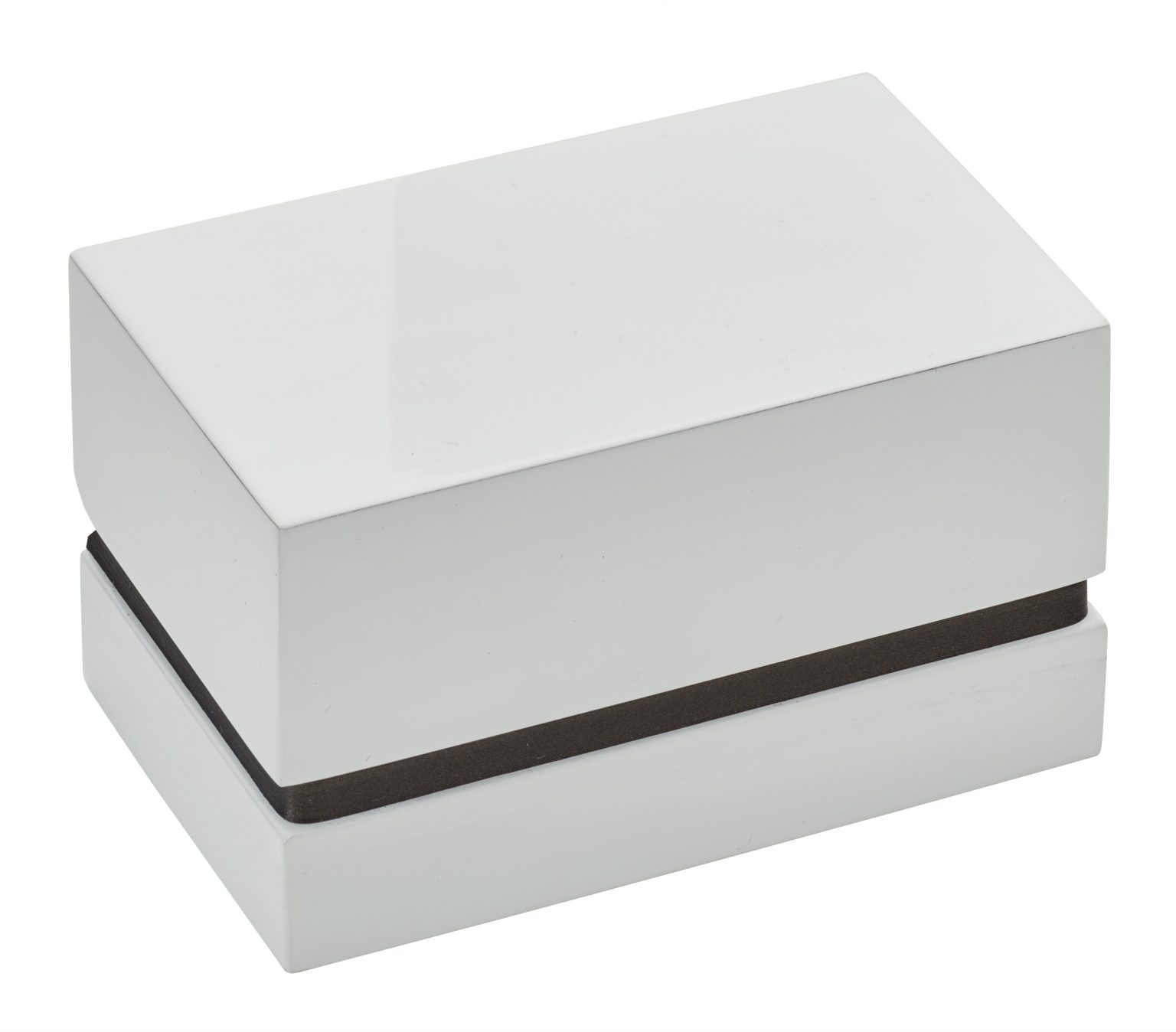 White Diamond Box White Gloss Wooden Ring Box - Panache Packaging
